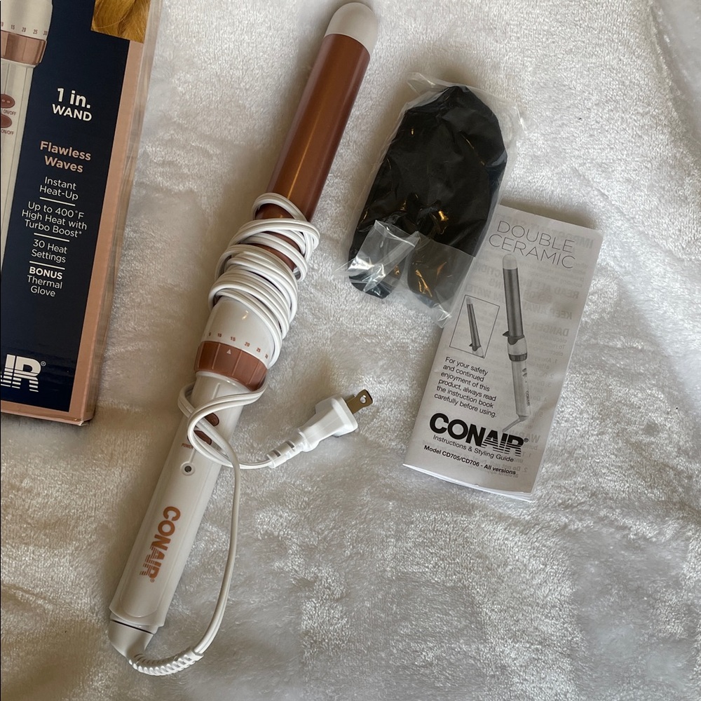 Conair Double Ceramic 1-Inch Curling Wand - Rose Gold New In Box - Picture 3 of 6